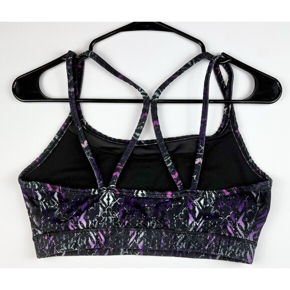 Gaiam Racerback Sports Bra Yoga Workout Black Purple Size Large - Picture 6 of 7